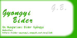 gyongyi bider business card