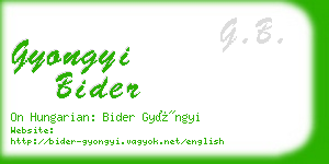gyongyi bider business card